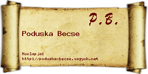 Poduska Becse névjegykártya